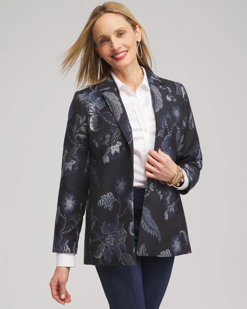 k*o様 Floral Jacquard Double Breasted Shi k*o様 Floral Jacquard Double Breasted Shi CHS_FLORAL JACQUARD